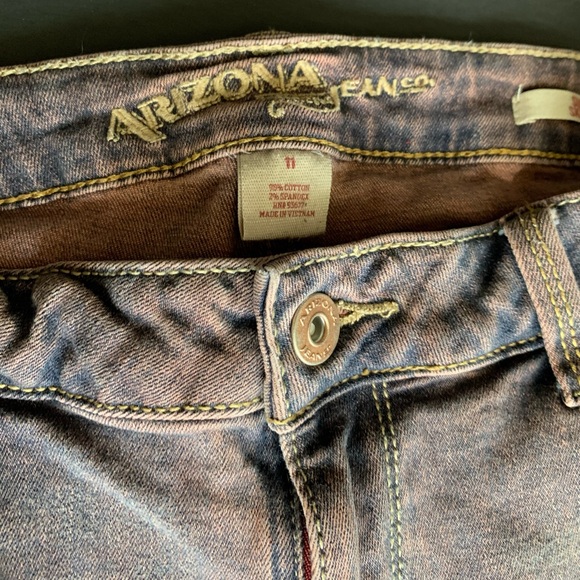 Arizona Jean Purple Acid Wash Skinny Jeans - Picture 4 of 4